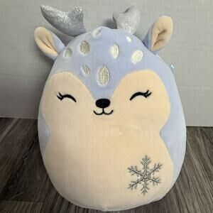 Squishmallows Fabiola Winter Deer Plush Jazwares 2022 Purple Glitter Antlers